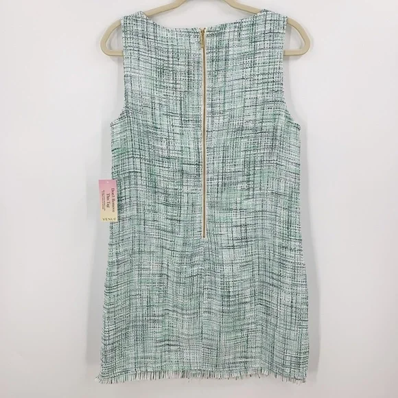 Venus Terrace Tweed Mini Shift Dress in Blue Multi Sz 6 - Picture 5 of 16